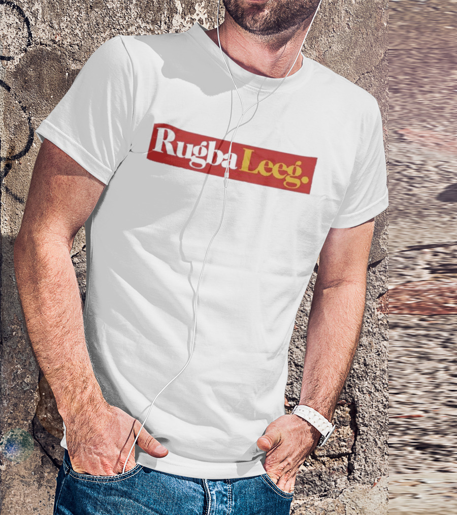 Rugba Leeg Bold Red Yellow Box Text T-Shirt