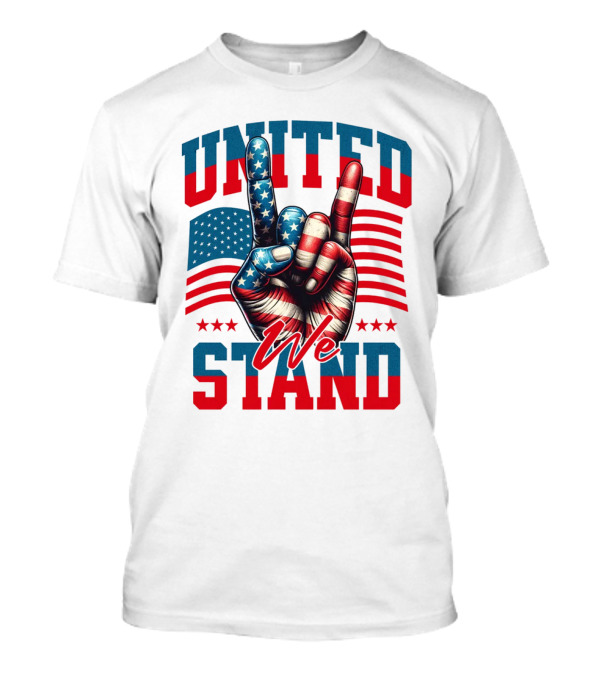 United We Stand American Flag Hand Gesture T-Shirt