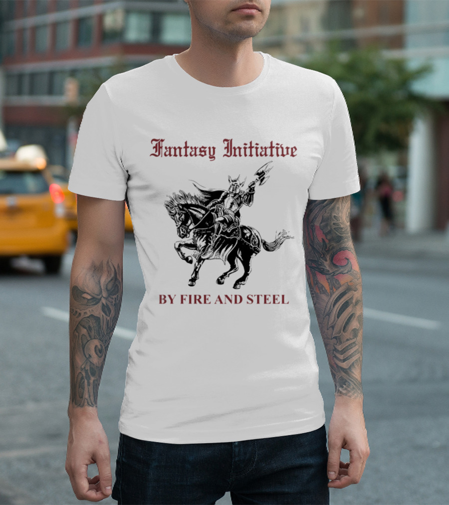 Fantasy Initiative By Fire And Steel Knight On Horseback T-Shirt