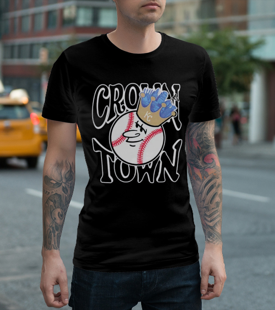 Crown Town Kansas City Royals Baseball Character With Crown T-Shirt