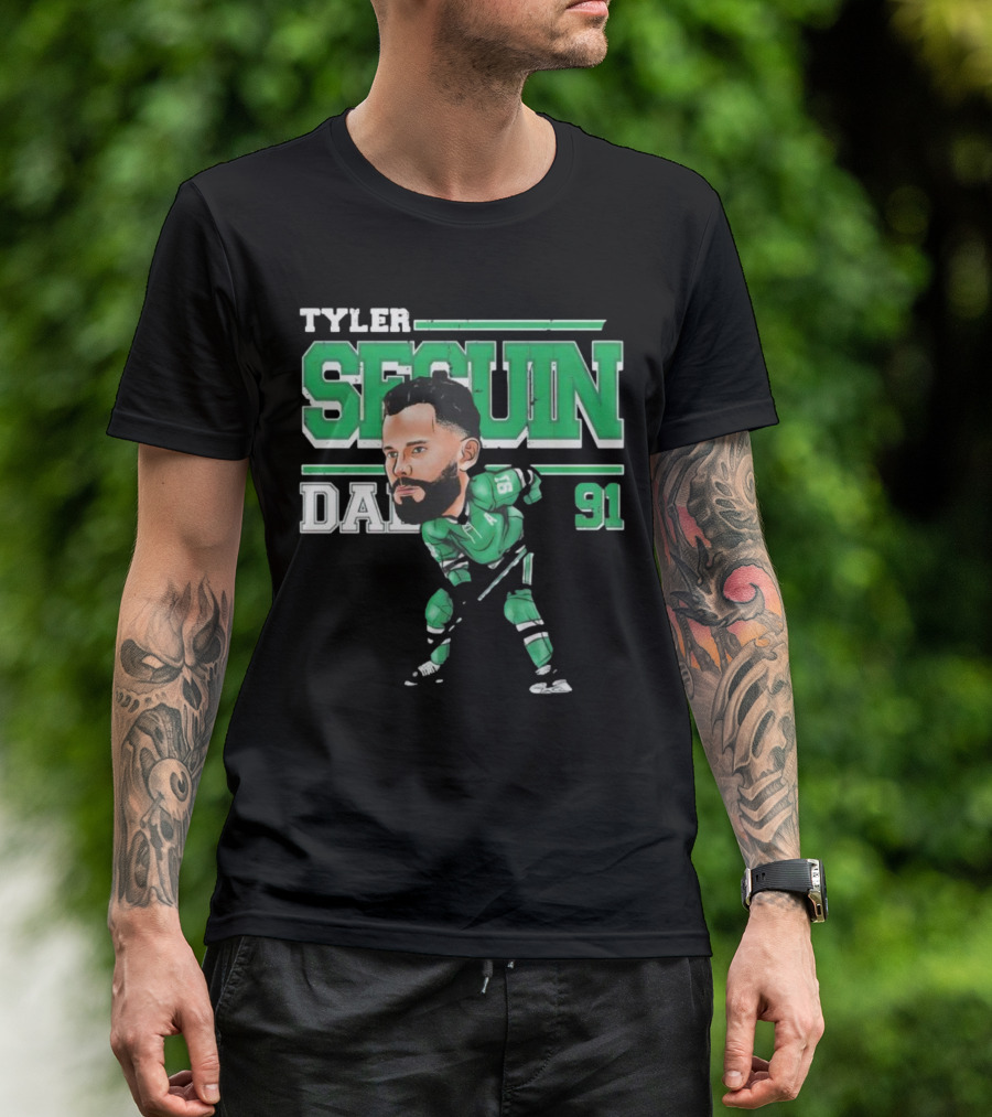 Tyler Seguin Dallas 91 Cartoon Hockey Player T-Shirt