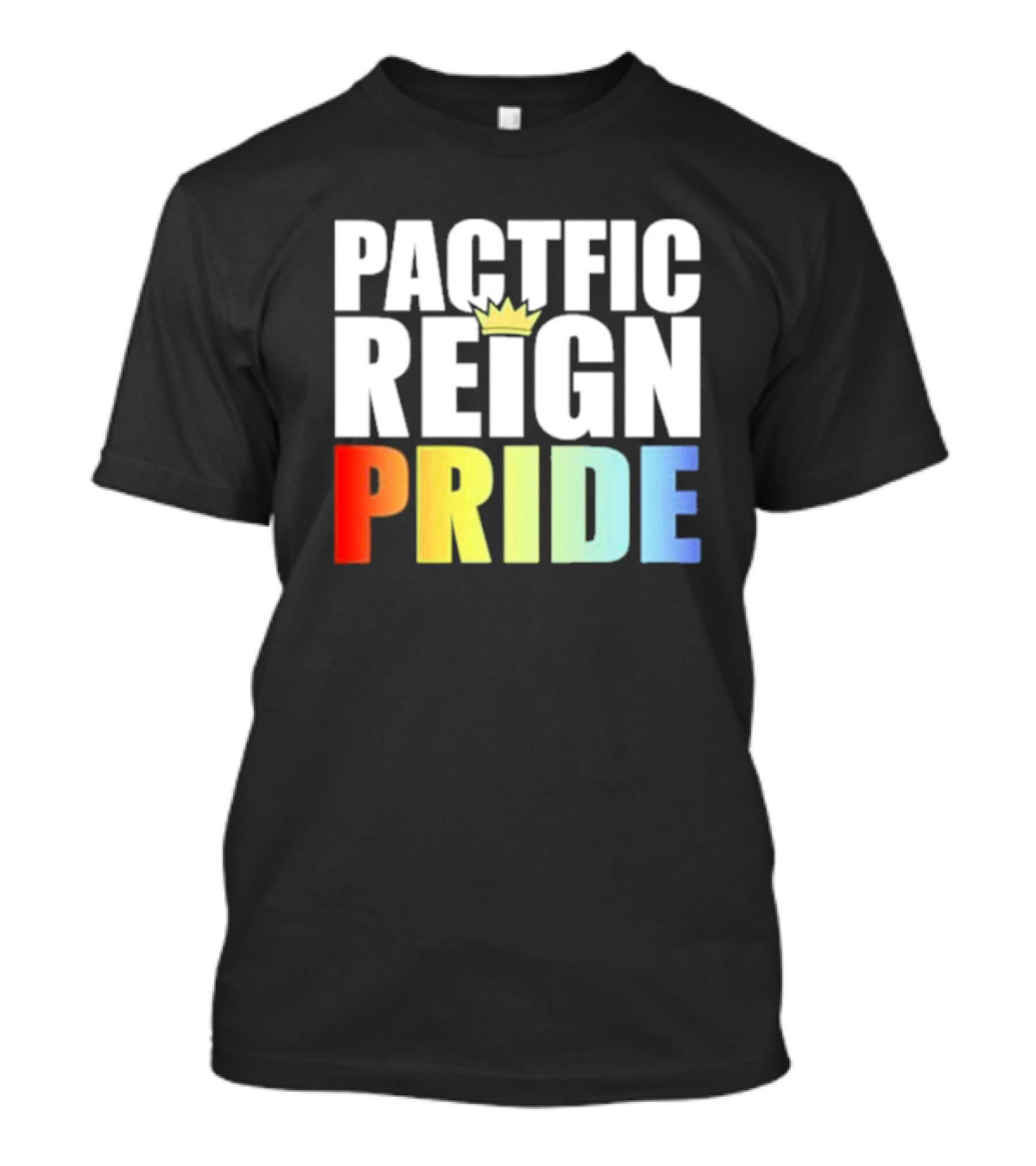 Pacific Reign Pride Crown Rainbow Colors T-Shirt