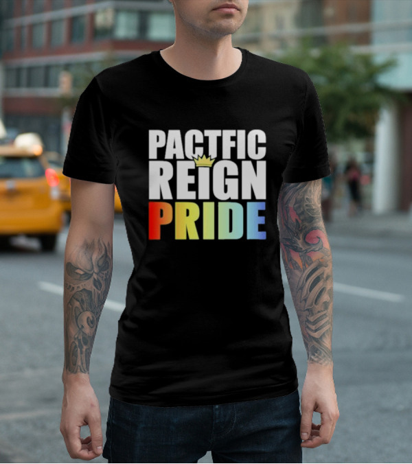Pacific Reign Pride Crown Rainbow Colors T-Shirt