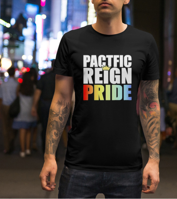 Pacific Reign Pride Crown Rainbow Colors T-Shirt
