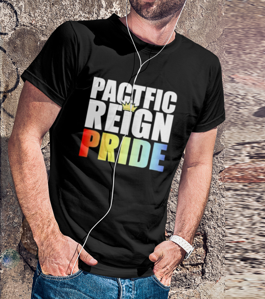 Pacific Reign Pride Crown Rainbow Colors T-Shirt