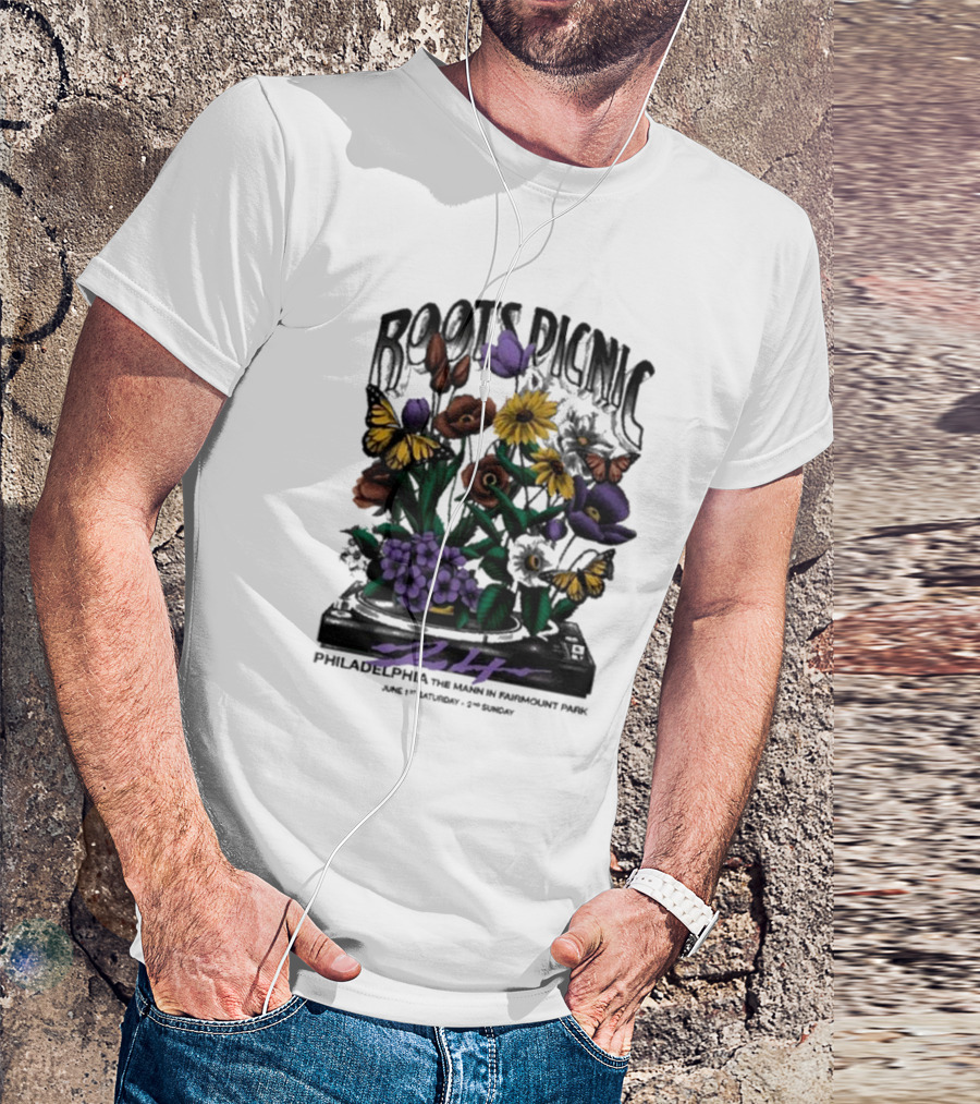 Roots Picnic Philadelphia Fairmount Park Flowers June T-Shirt