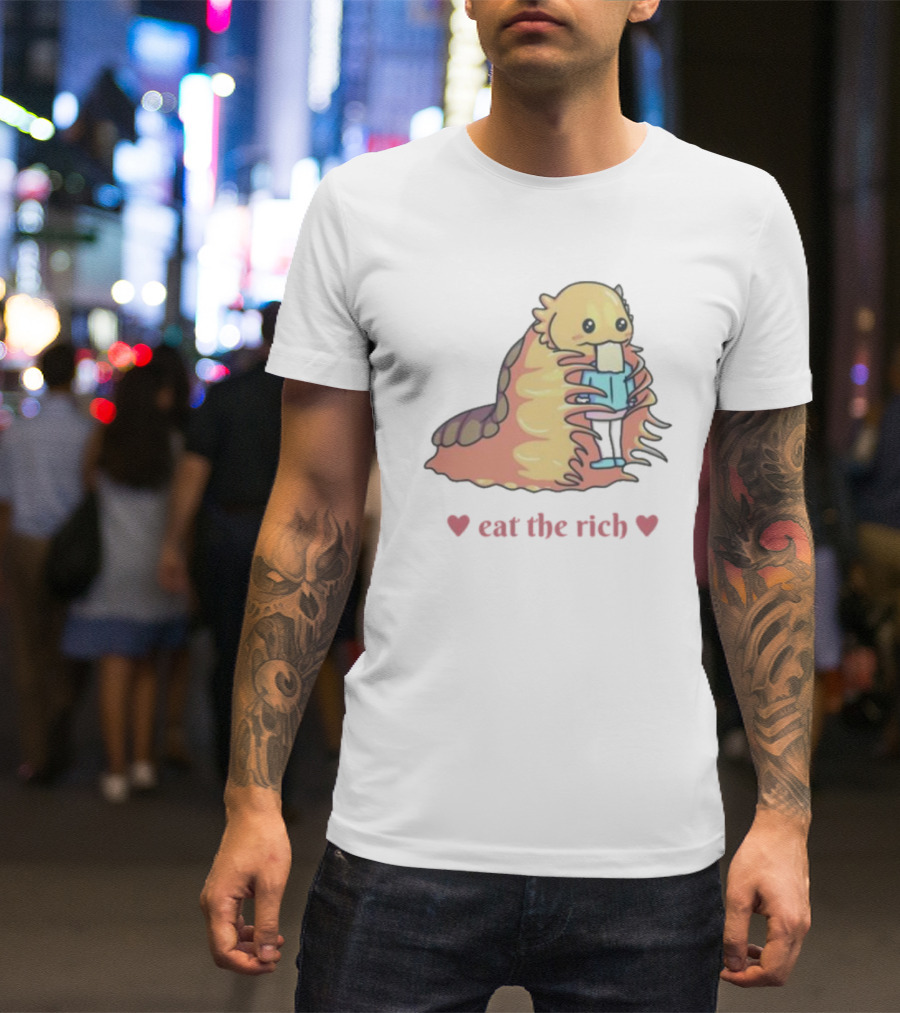 The Space Slug Eat The Rich Heart T-Shirt