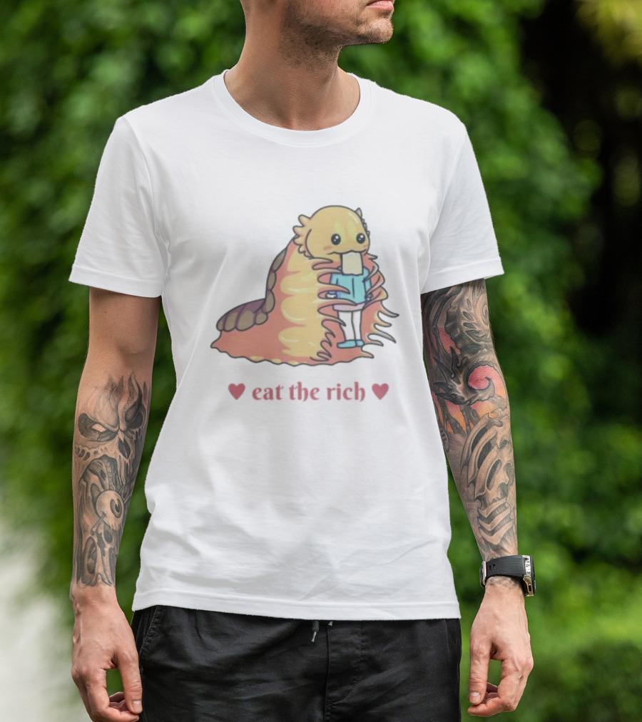 The Space Slug Eat The Rich Heart T-Shirt