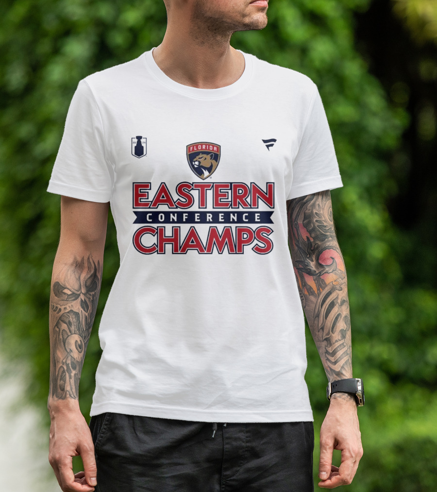Florida Panthers Eastern Conference Champs 2024 Logo And Trophy Symbols T-Shirt