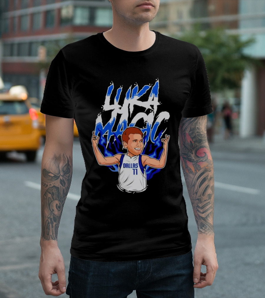 Luka Doncic Luka Magic Dallas Basketball Player Cartoon T-Shirt