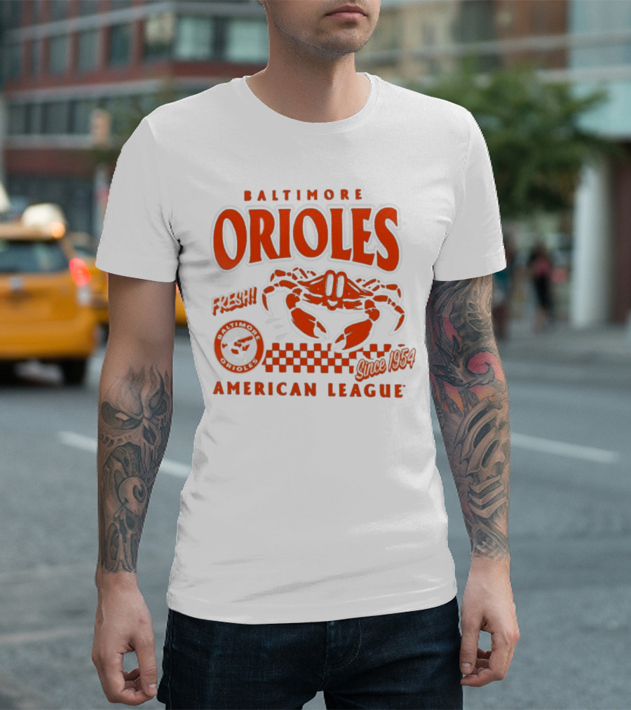 Baltimore Orioles Fresh Crab Since 1954 American League Baseball Retro Team T-Shirt