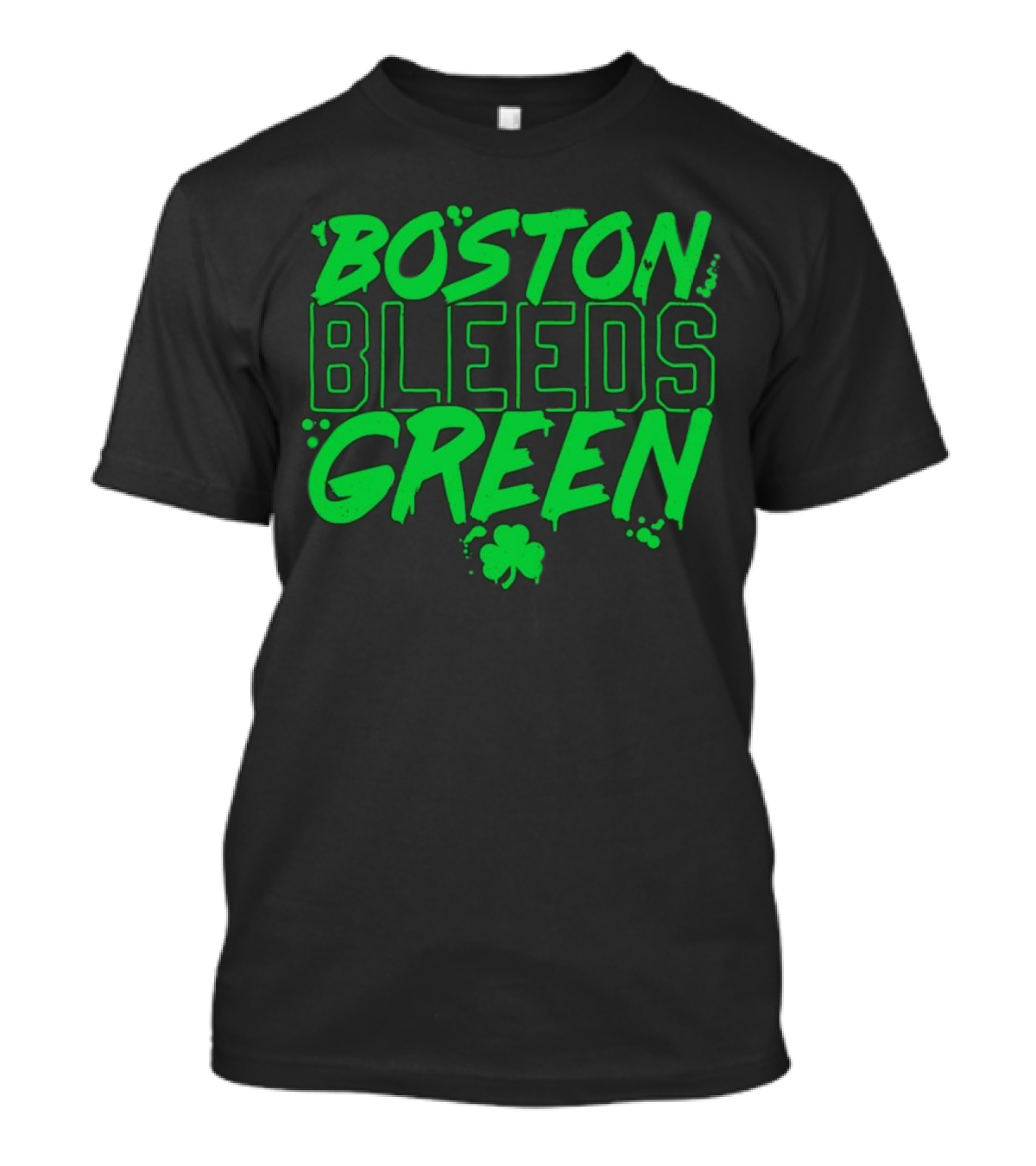Boston Bleeds Green Celtics Basketball Shamrock Spirit T-Shirt