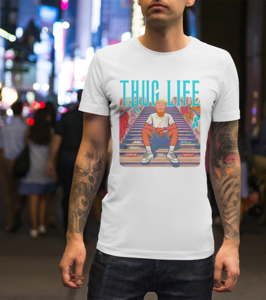 Trump Thug Life Retro Style 4th Of July T-Shirt
