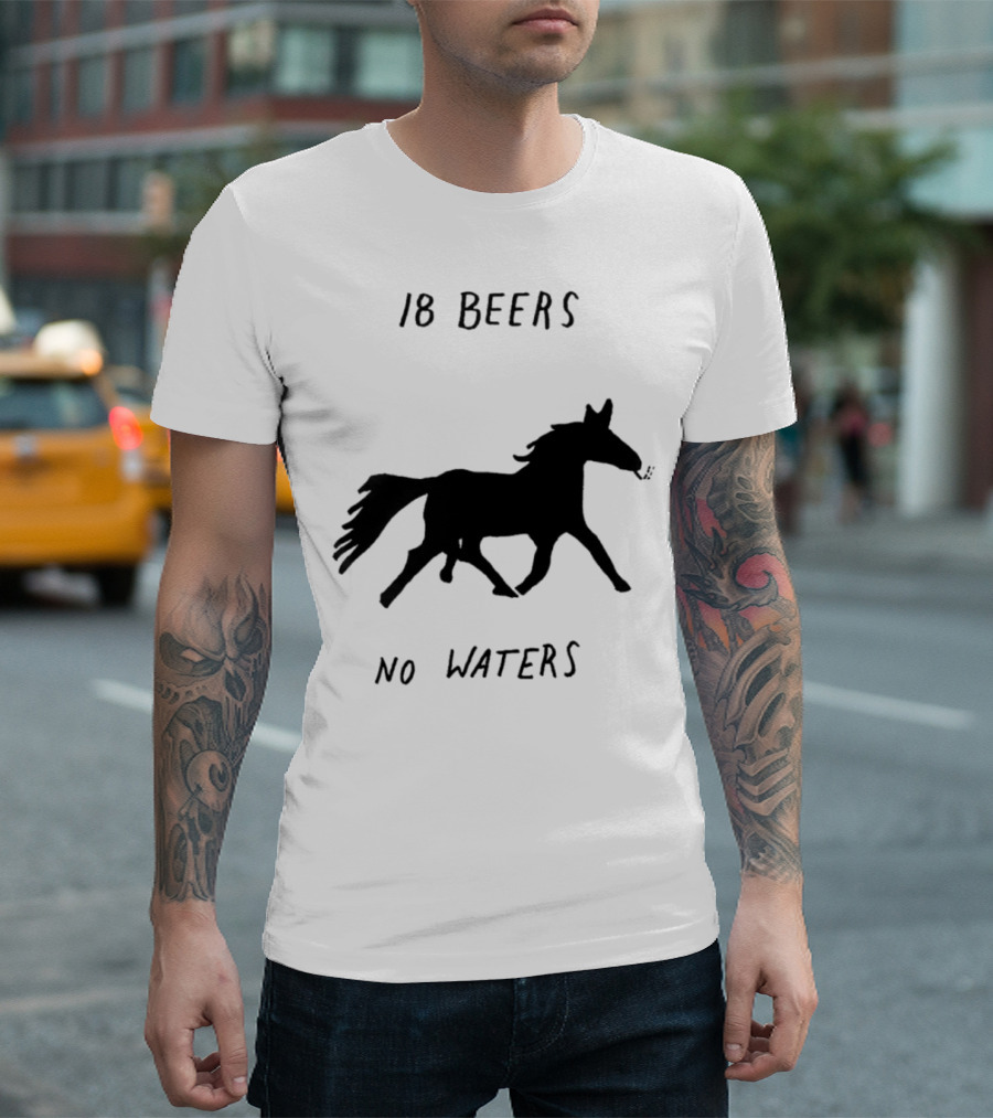 18 Beers No Waters Horse Silhouette Smoking Pipe T-Shirt