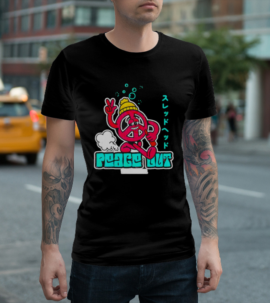 Peace Out Threadhead Japanese Text Bubble Elements T-Shirt