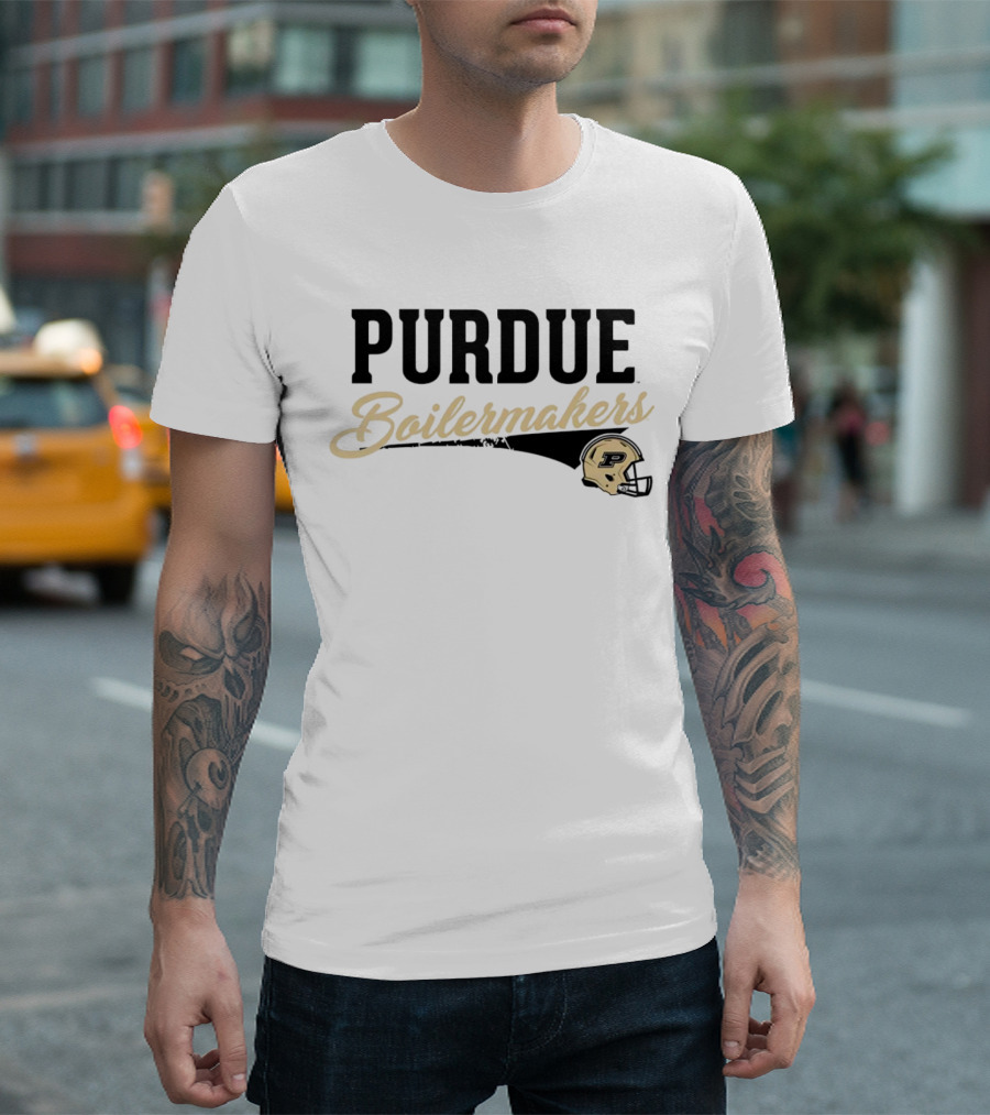 Purdue Boilermakers Script with Iconic Helmet T-Shirt