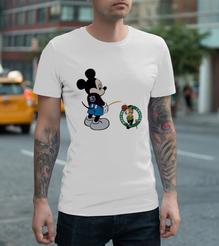 Mickey Mouse Dallas Mavericks versus Boston Celtics T-Shirt