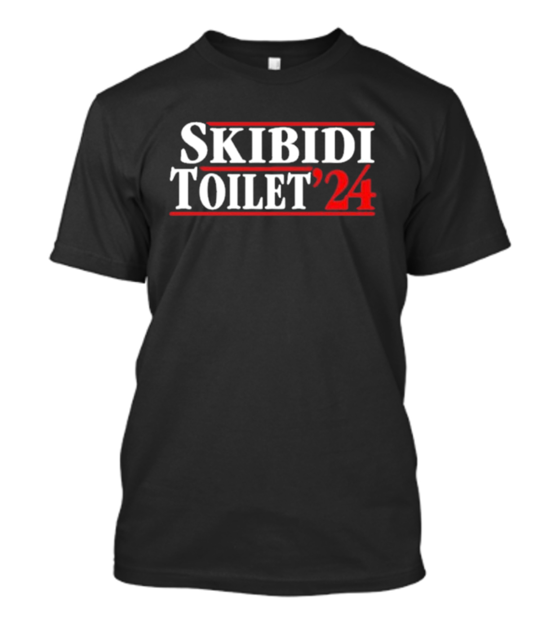 Skibidi Toilet '24 Red And White Bold Text Block T-Shirt