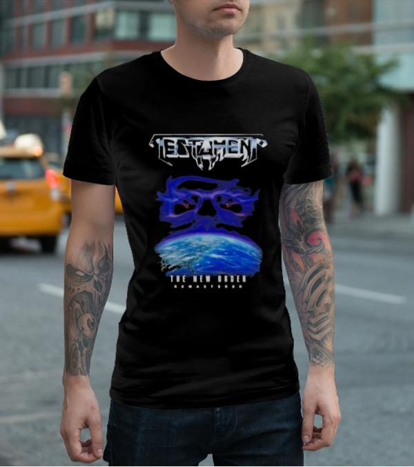 Testament The New Order Remastered Earth Skull T-Shirt