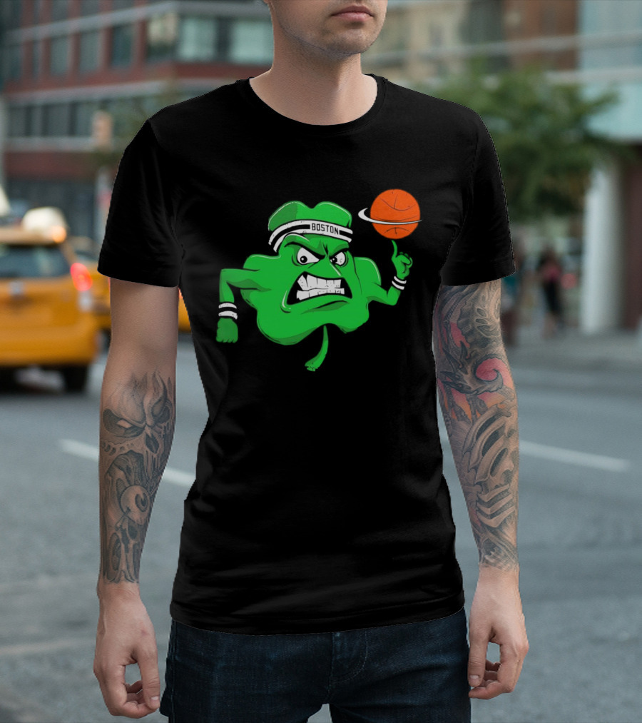 Boston Celtics Angry Clover Basketball T-Shirt