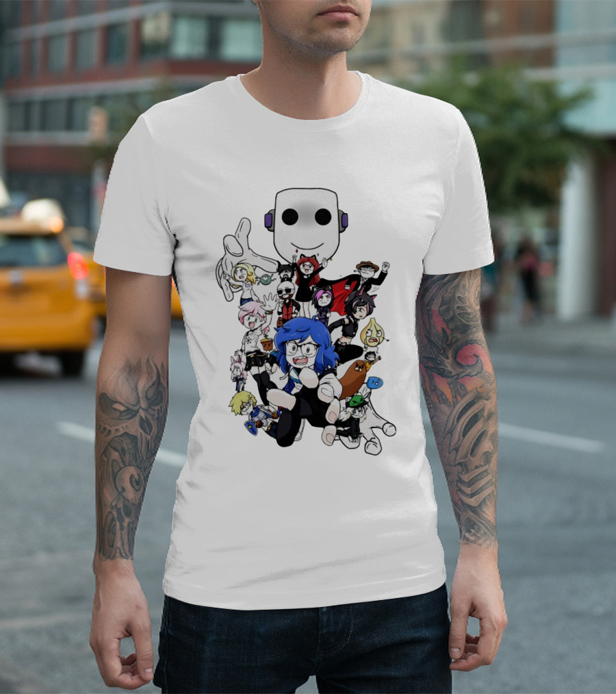 Captainshio Friends Cartoon Character Ensemble T-Shirt