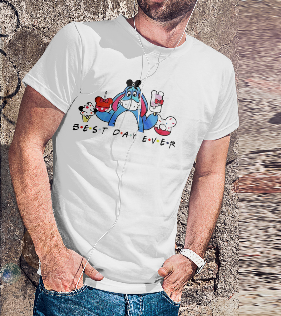 Eeyore Best Day Ever Disney Mouse Ears Cupcakes And Ice Cream T-Shirt