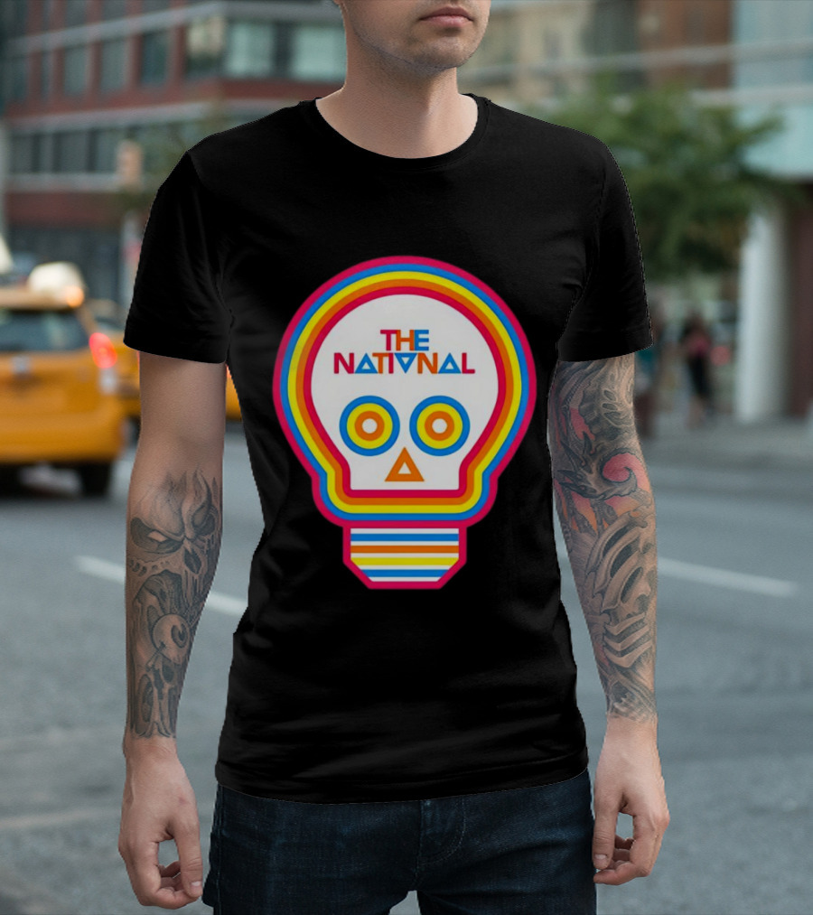 The National Lightbulb Skull Retro Rainbow T-Shirt