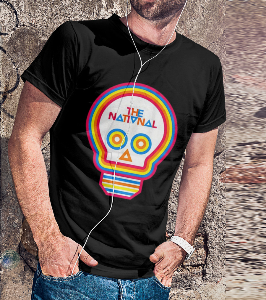 The National Lightbulb Skull Retro Rainbow T-Shirt