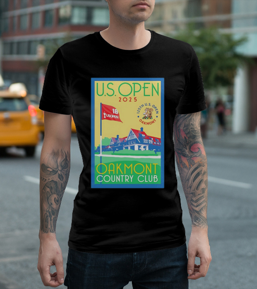 U.S. Open 2025 125th Oakmont Country Club 18 Flag T-Shirt