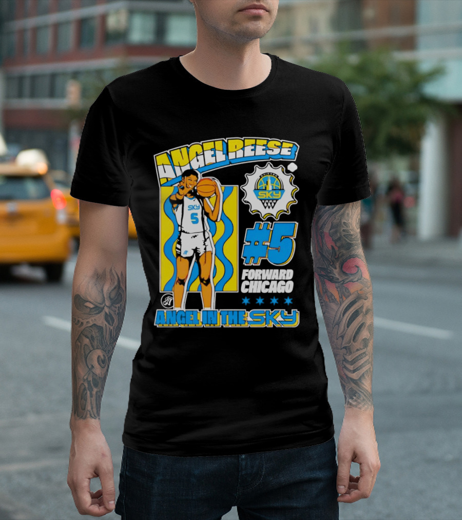 Angel Reese #5 Forward Chicago Sky Angel in the Sky T-Shirt