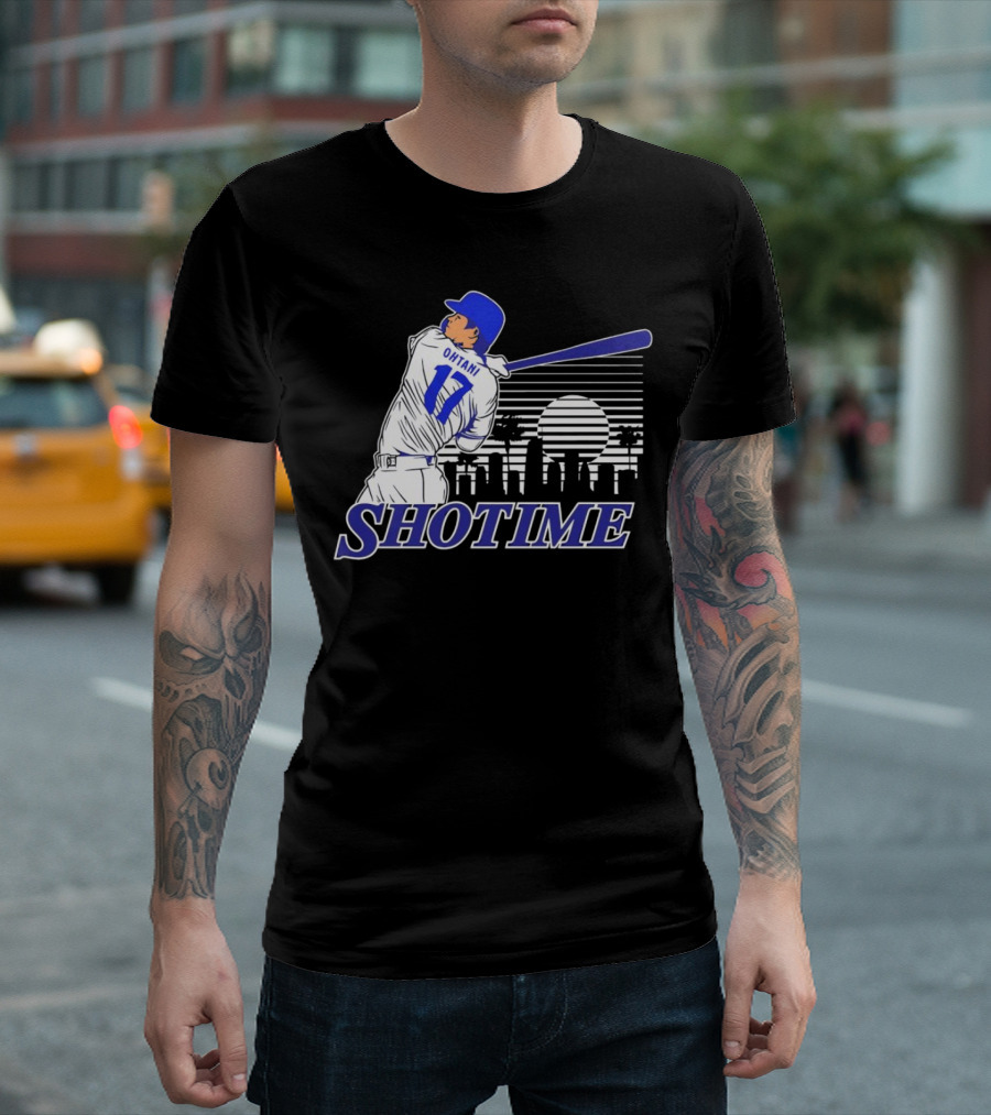 Ohtani 17 Shotime Skyline Baseball Player Dodgers Los Angeles T-Shirt
