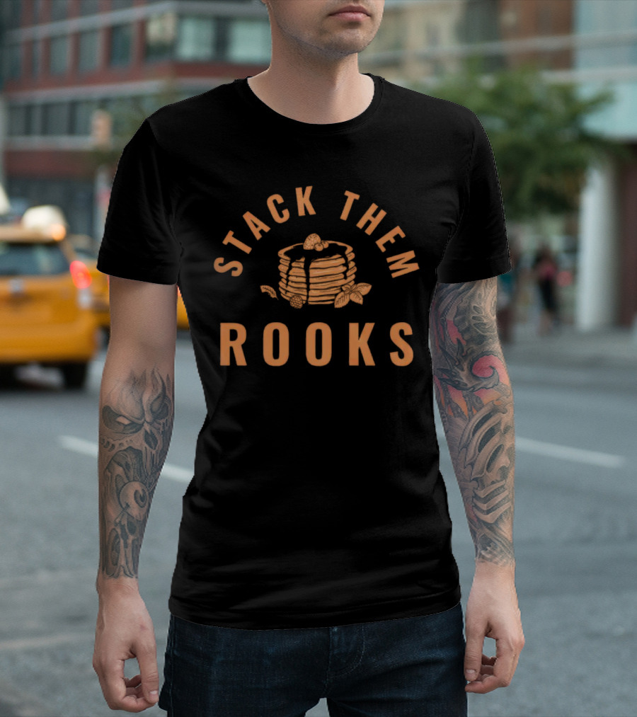 Stack Them Rooks Pancake Illustration with Syrup and Berries T-Shirt