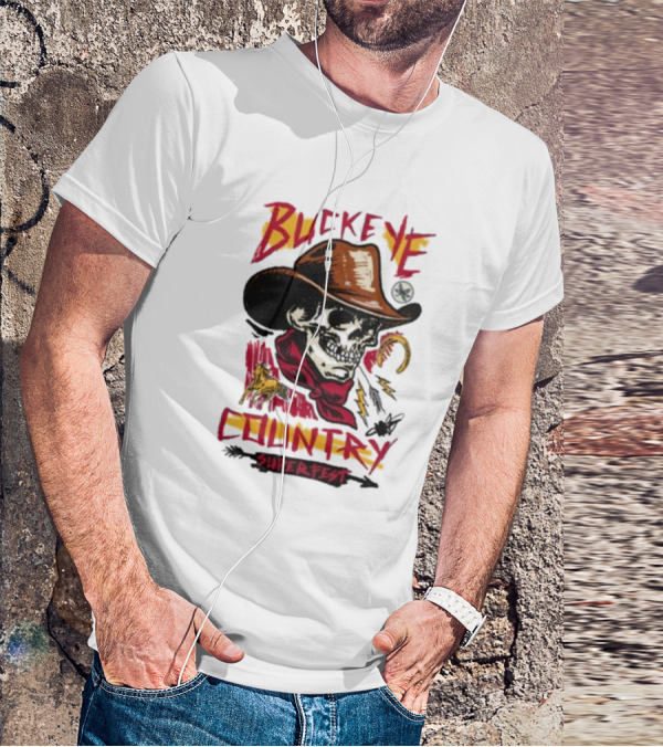 Buckeye Country Superfest Skeleton Cowboy With Horse And Lasso T-Shirt