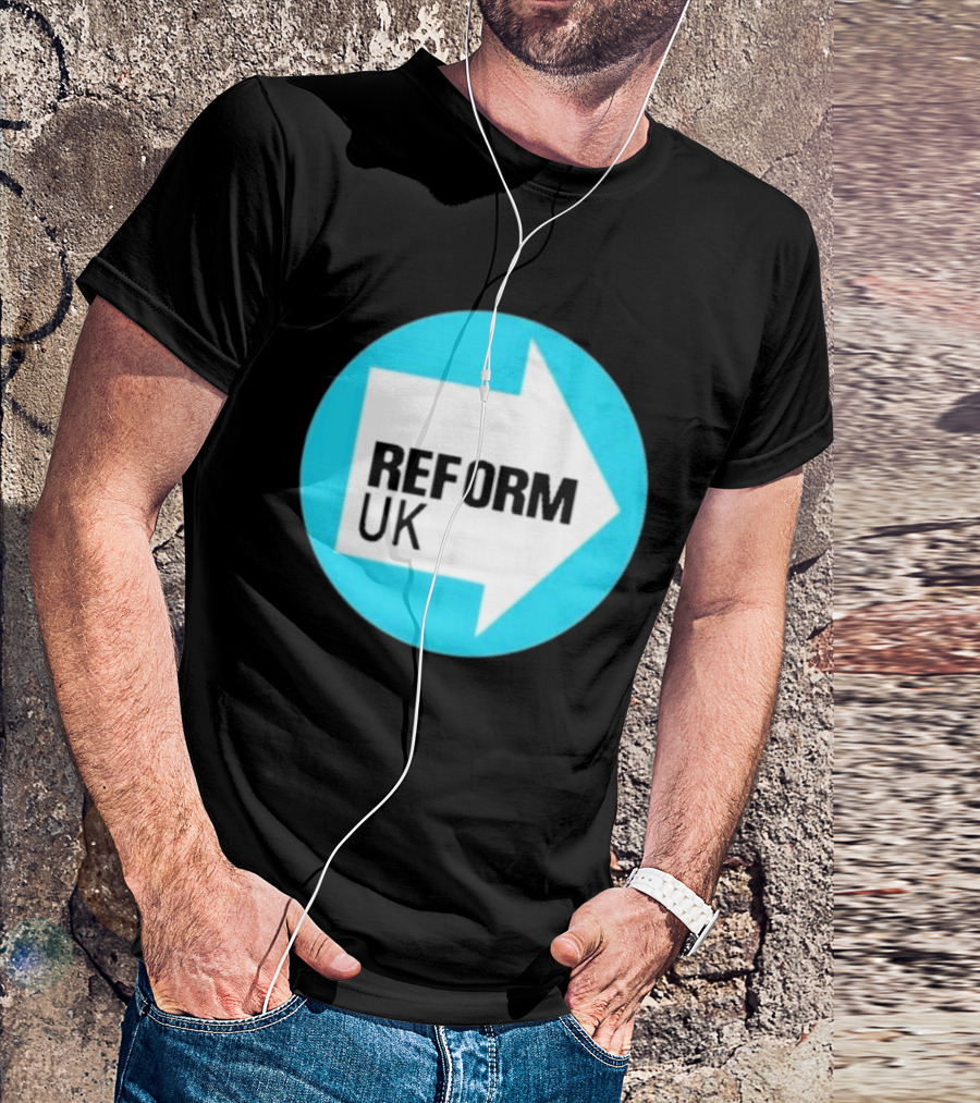 Reform UK Arrow Symbol Blue Circle T-Shirt