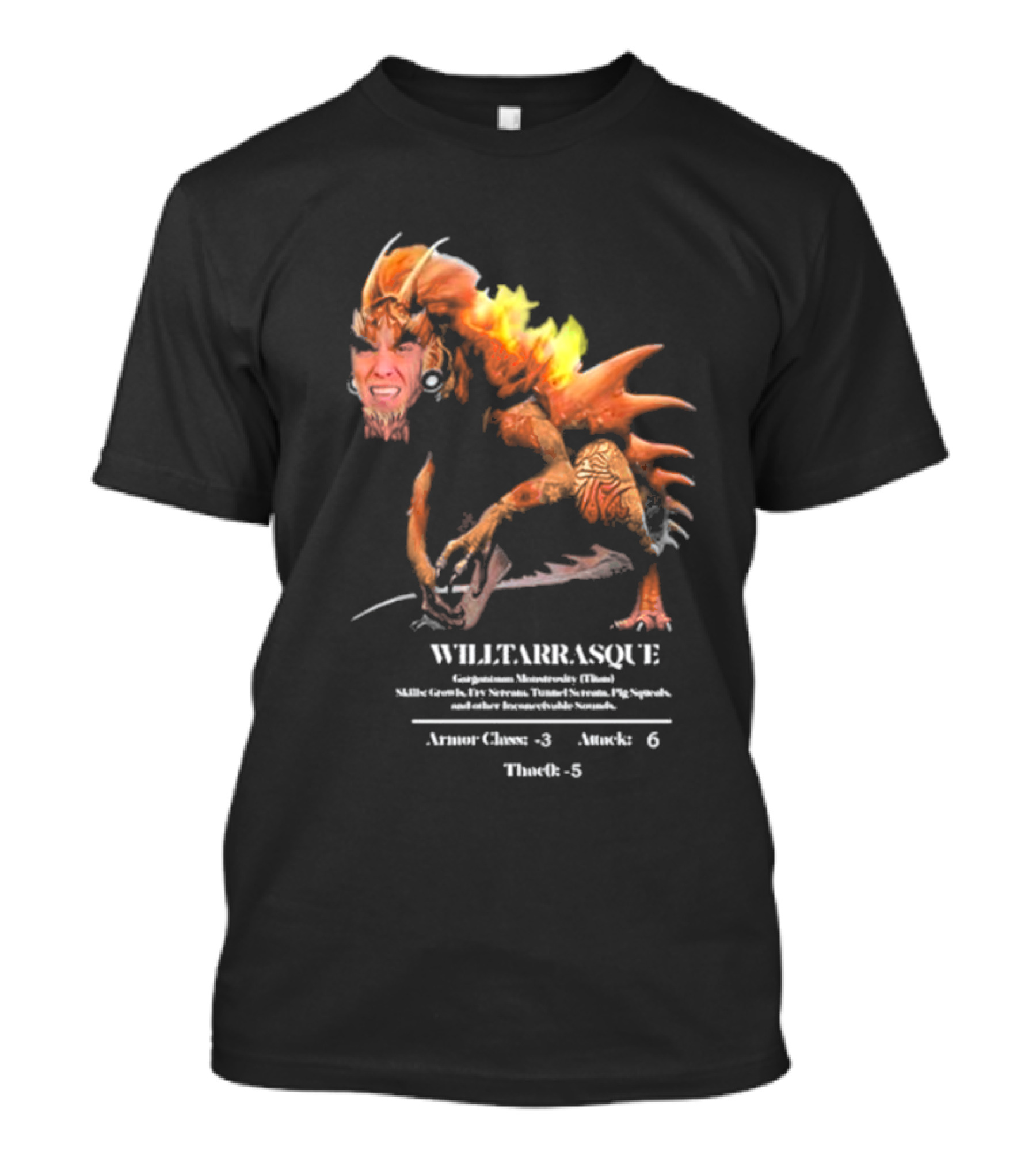 The Charismatic Voice Gorgonzilla Minutaursty Tarrasque Willtarrasque Armor Claws Attack ThroRk T-Shirt