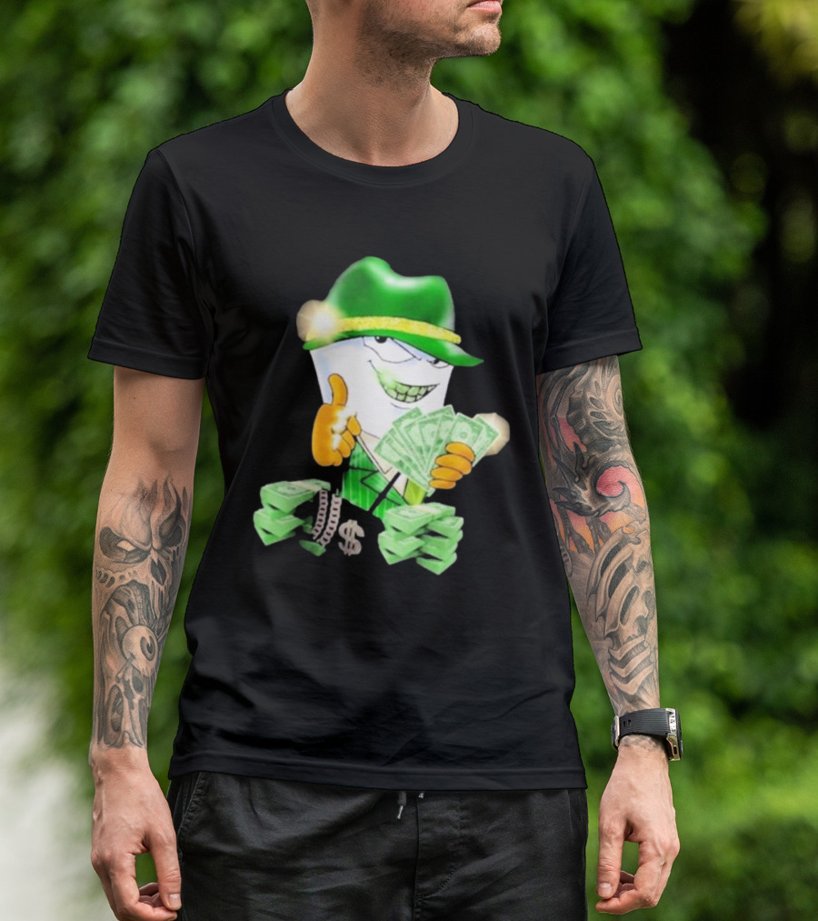 Thug Shake Money Master Shake With Cash And Green Hat T-Shirt