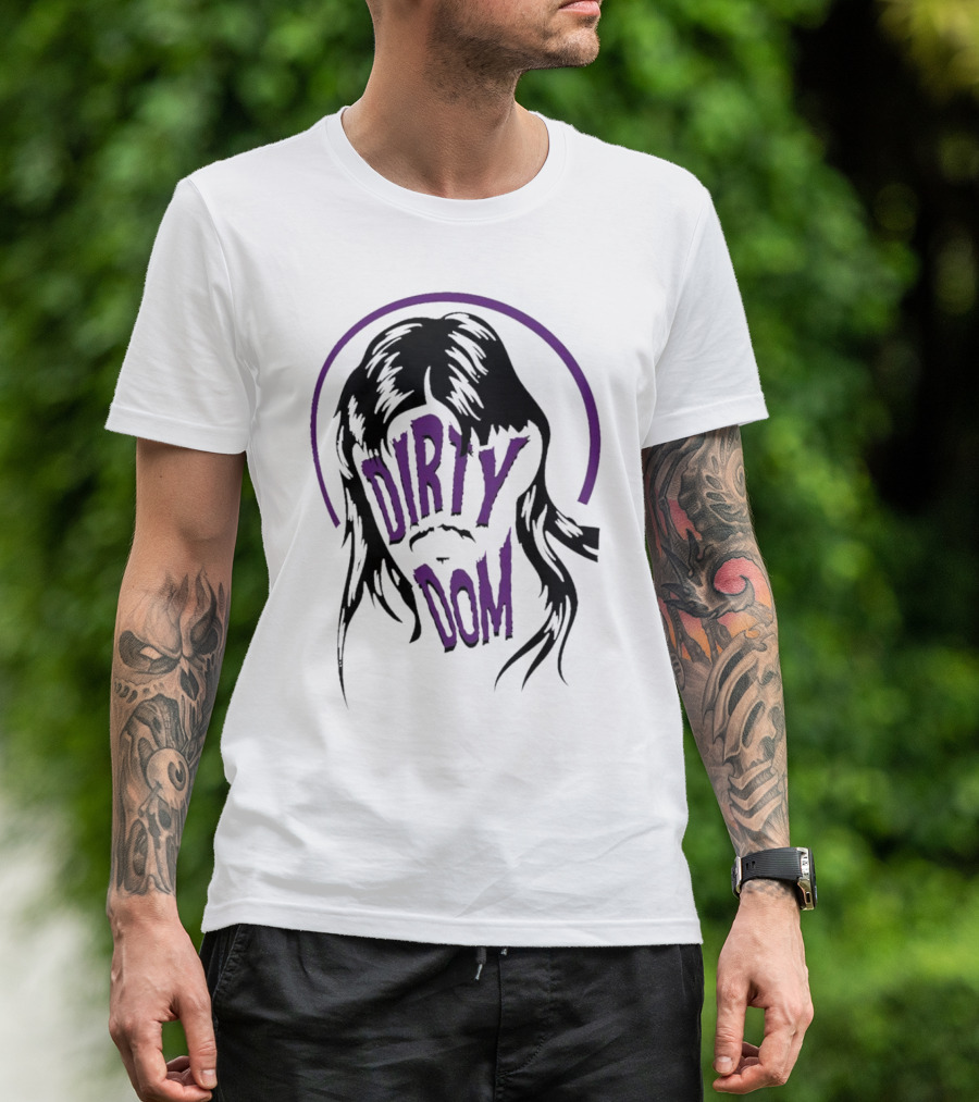 Dirty Dom Mullet Retro Style Black And Purple T-Shirt