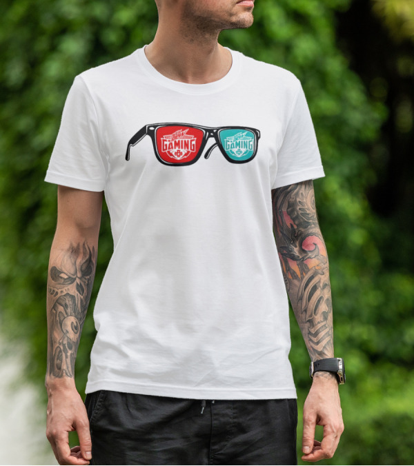Gaming Spectacles Mtn Dew Red Blue Vibes T-Shirt