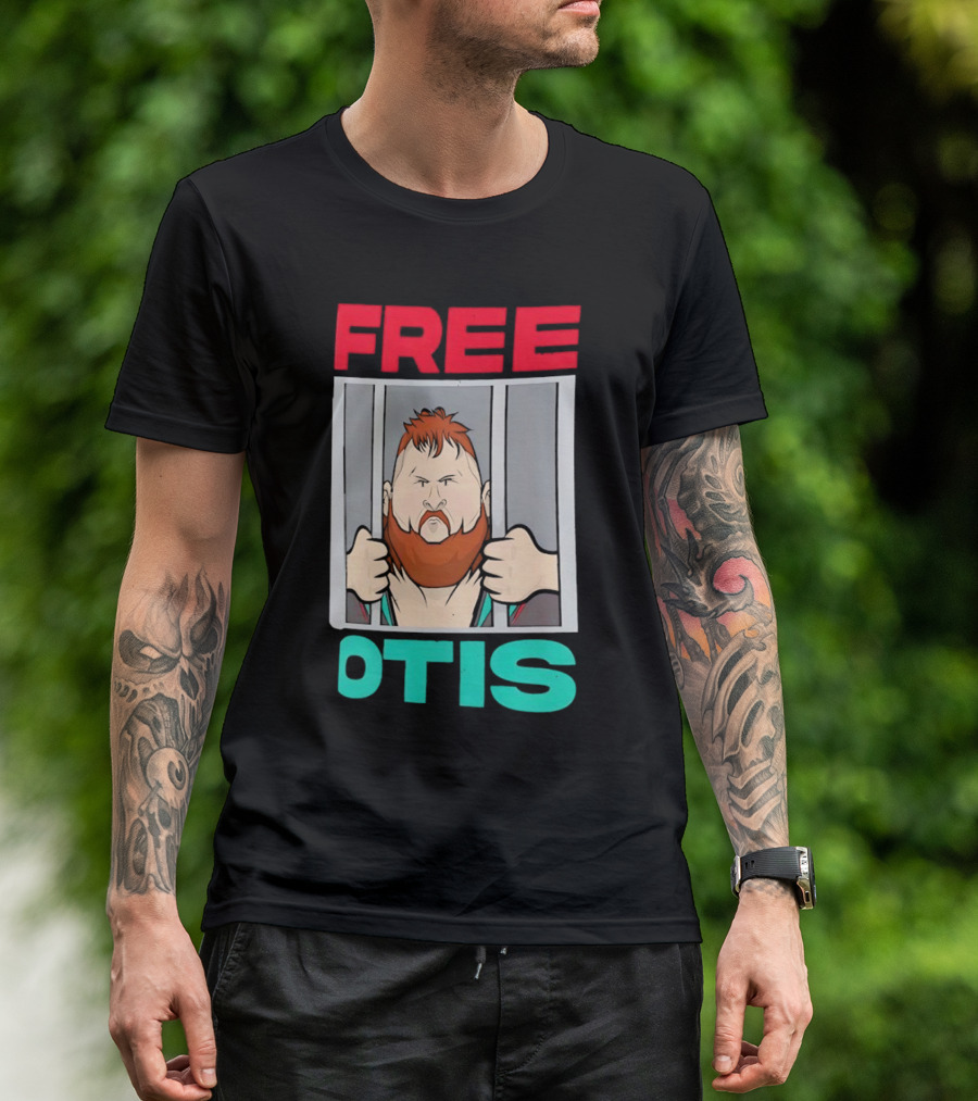 Free Otis Cartoon Nikola Bogojevic Wrestling T-Shirt