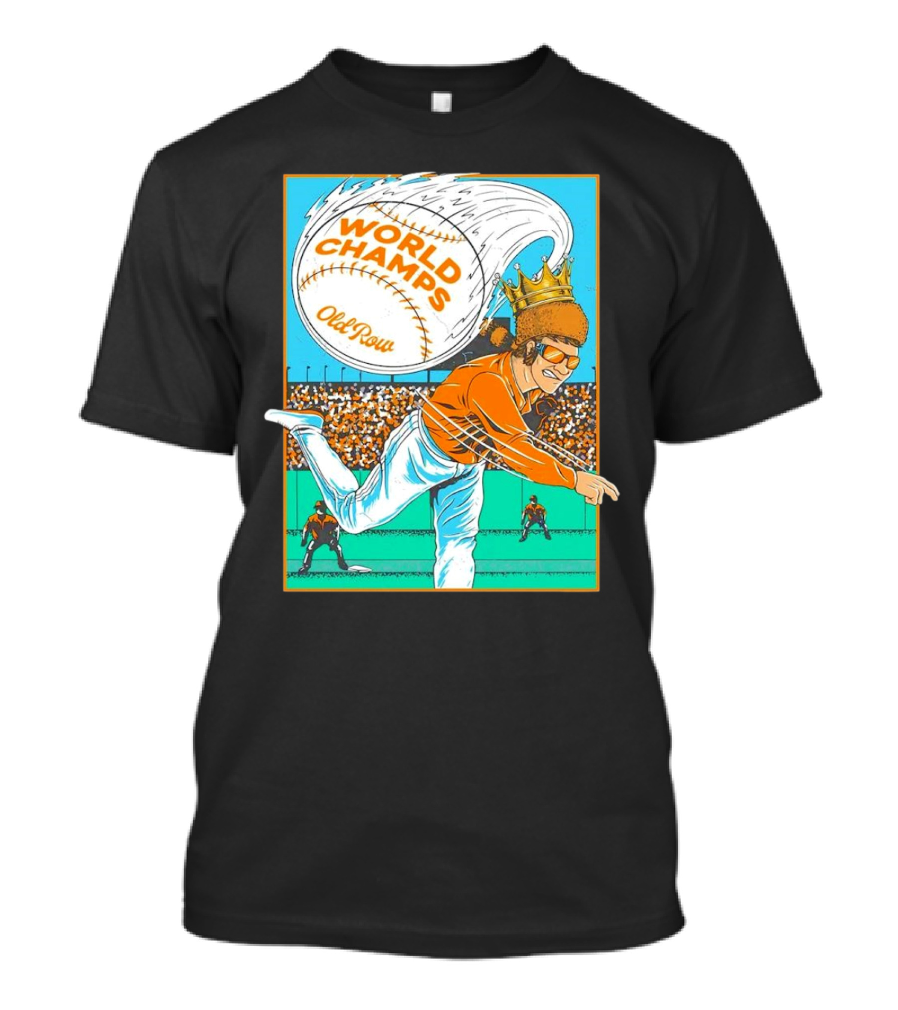 Tennessee Volunteers Baseball Old Row Knocksville World Champs Crowned Pitcher T-Shirt