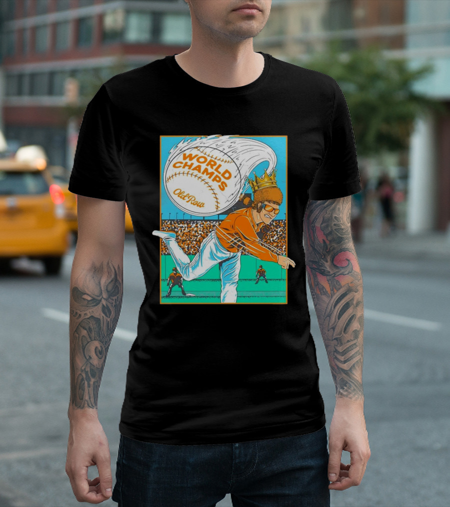 Tennessee Volunteers Baseball Old Row Knocksville World Champs Crowned Pitcher T-Shirt
