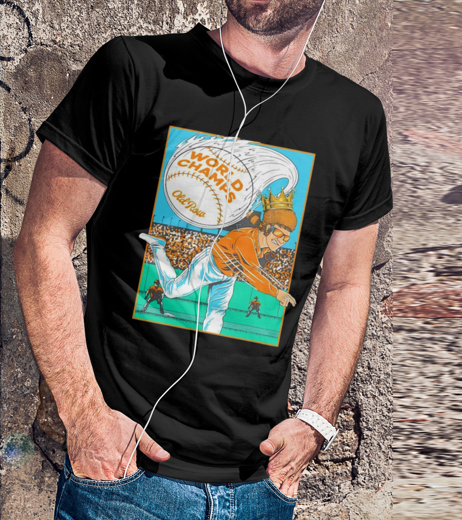 Tennessee Volunteers Baseball Old Row Knocksville World Champs Crowned Pitcher T-Shirt
