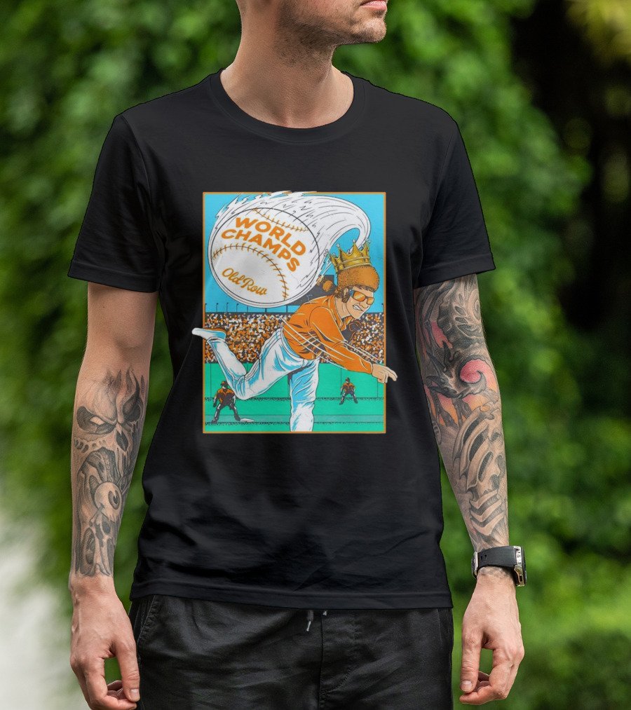 Tennessee Volunteers Baseball Old Row Knocksville World Champs Crowned Pitcher T-Shirt