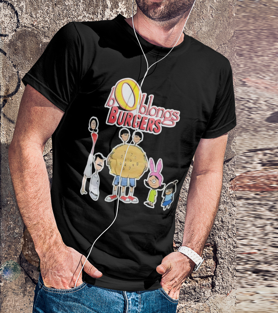 Boblongs Burgers Cartoon Characters Holding Burger T-Shirt