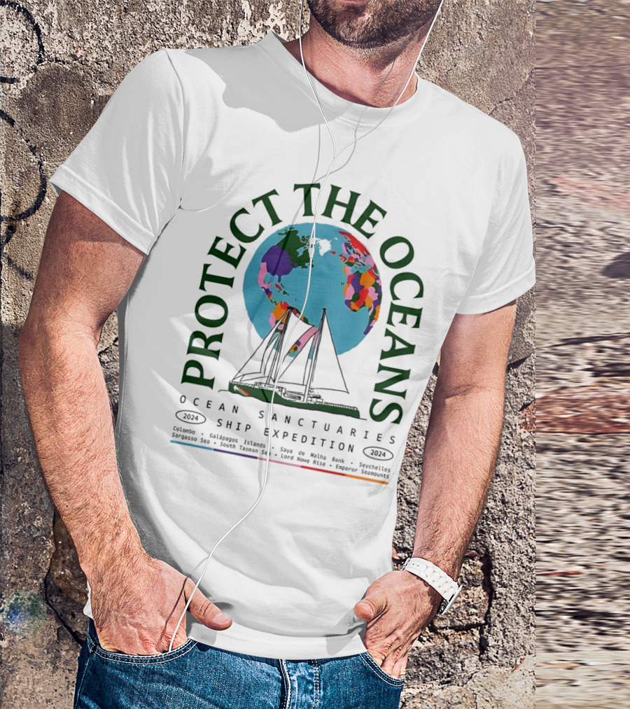 Protect The Oceans Ocean Sanctuaries Ship Expedition 2024 Galápagos Islands Seychelles Sargasso Sea South Tasmans Sea T-Shirt
