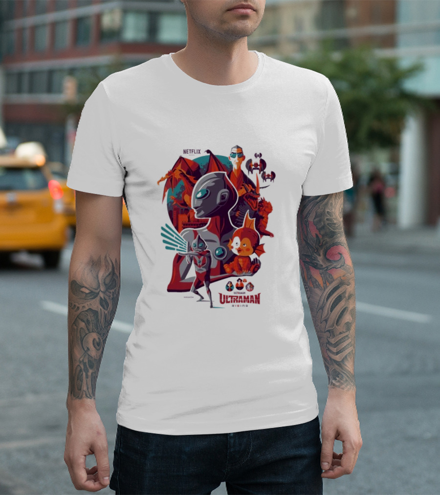 Netflix Ultraman Rising Cartoon Kaiju Characters T-Shirt