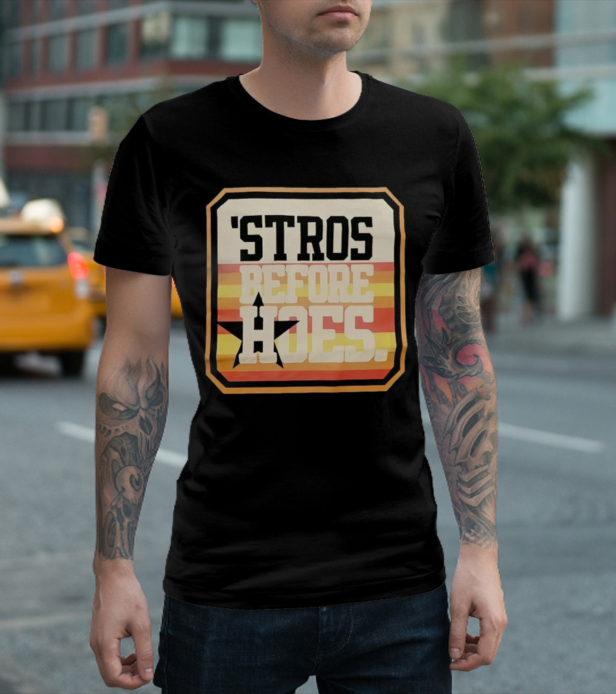 'Stros Before Hoes Houston Astros Star Retro T-Shirt