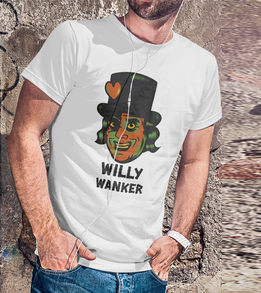 Willy Wanker Orange Heart Character T-Shirt