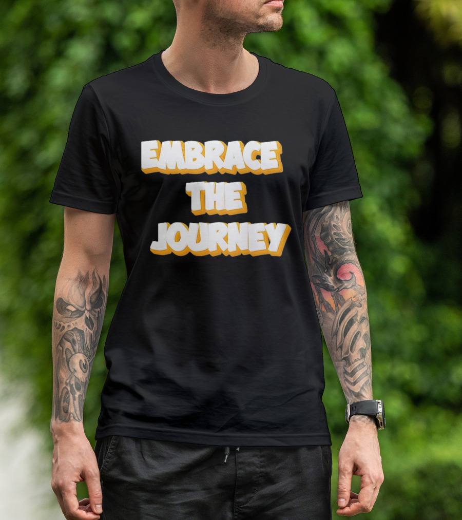 EMBRACE THE JOURNEY White And Yellow T-Shirt
