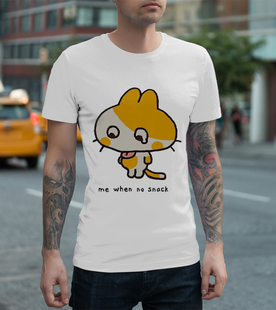 Liliuhms Me When No Snack Cat Cute Character T-Shirt